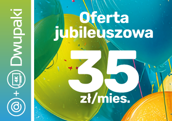 Promocja dwupak internet z telewizją dla nowych klientów – oferta jubileuszowa 35 zł na miesiąc